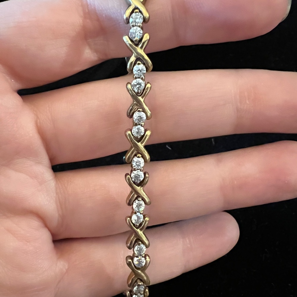 Vintage Sterling and Rhinestone Bracelet